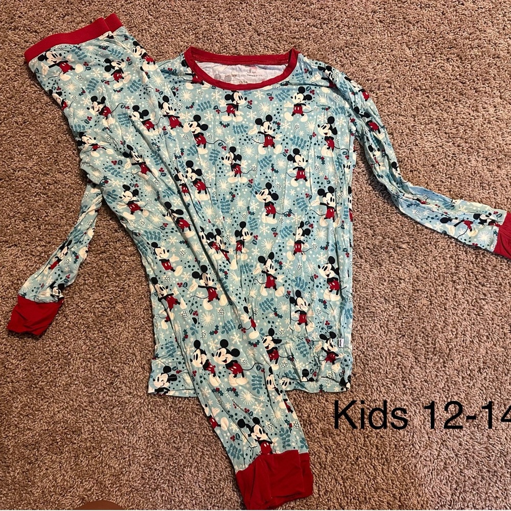 Little Sleepies- Disney Mickey Mouse Kids Pajamas - Blue and Red